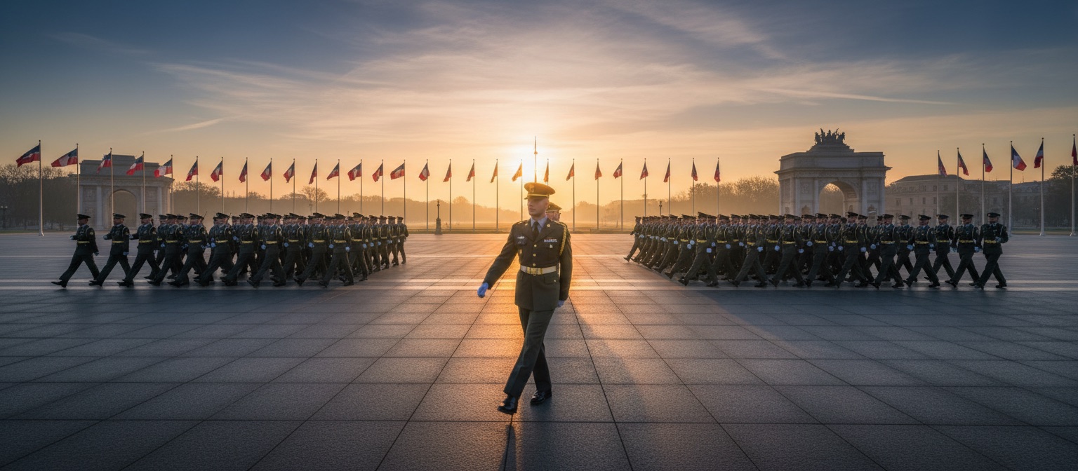 NDA cadets marching in formation